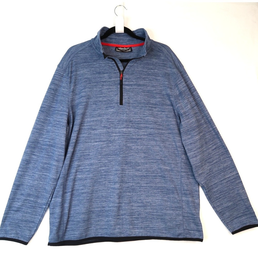 Avalanche Heathered Blue XL Pullover‎ 1/4 Zip Long Sleeve Activewear Top